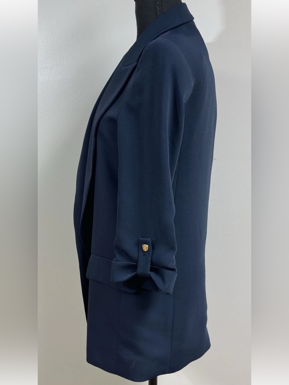 Zara Women’s Blazer Roll Up 3/4 Sleeves & Gold-tone Buttons Size XS - Picture 3 of 7